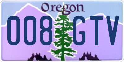 OR license plate 008GTV