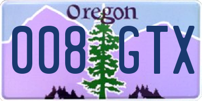 OR license plate 008GTX