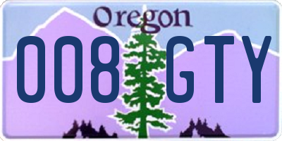 OR license plate 008GTY