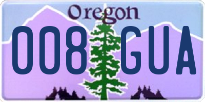 OR license plate 008GUA
