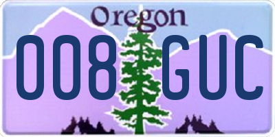 OR license plate 008GUC