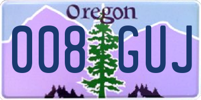 OR license plate 008GUJ