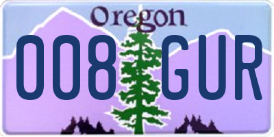 OR license plate 008GUR