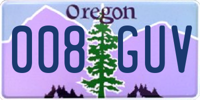 OR license plate 008GUV