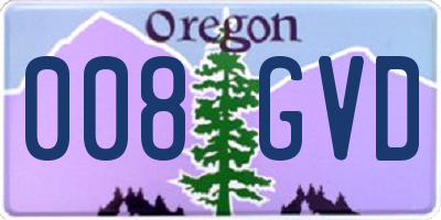OR license plate 008GVD