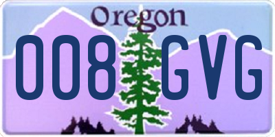 OR license plate 008GVG