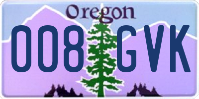 OR license plate 008GVK