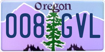 OR license plate 008GVL