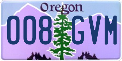 OR license plate 008GVM