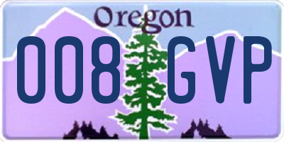 OR license plate 008GVP