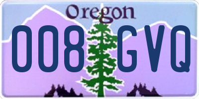 OR license plate 008GVQ