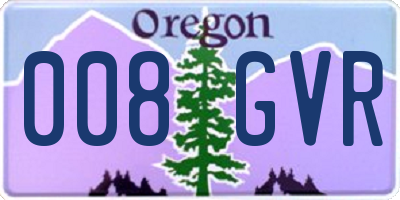 OR license plate 008GVR