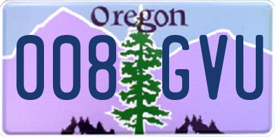 OR license plate 008GVU
