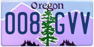 OR license plate 008GVV