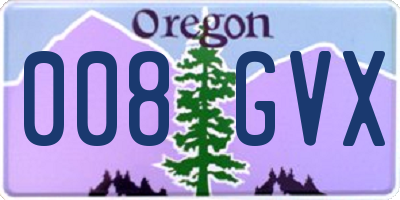 OR license plate 008GVX