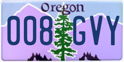 OR license plate 008GVY