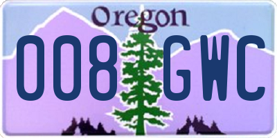 OR license plate 008GWC