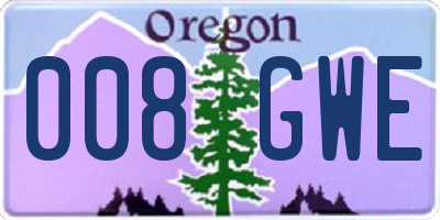 OR license plate 008GWE