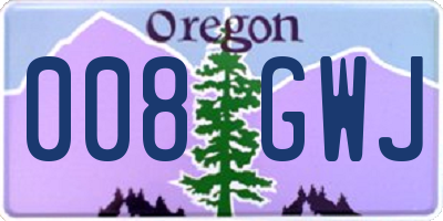 OR license plate 008GWJ