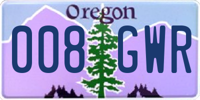 OR license plate 008GWR