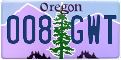 OR license plate 008GWT