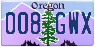 OR license plate 008GWX