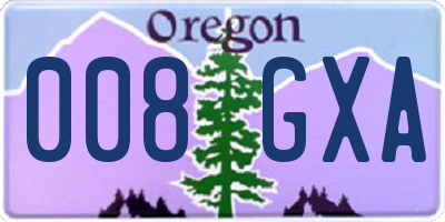 OR license plate 008GXA