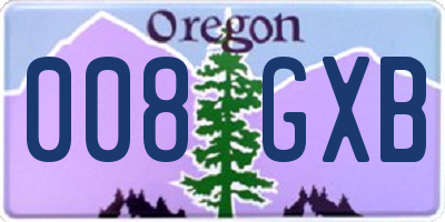 OR license plate 008GXB