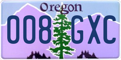 OR license plate 008GXC