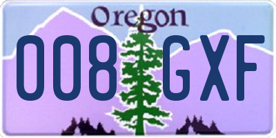 OR license plate 008GXF