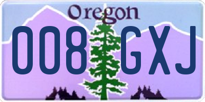 OR license plate 008GXJ