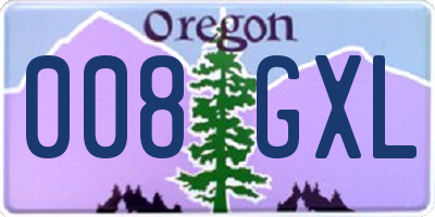 OR license plate 008GXL