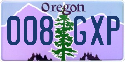 OR license plate 008GXP