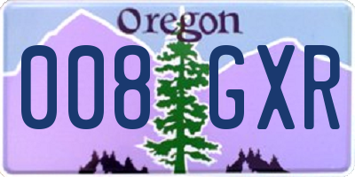 OR license plate 008GXR