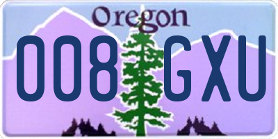 OR license plate 008GXU