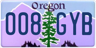 OR license plate 008GYB