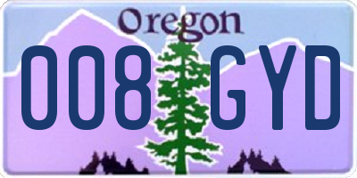 OR license plate 008GYD