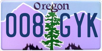 OR license plate 008GYK