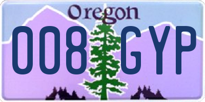 OR license plate 008GYP
