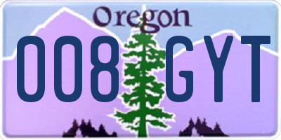 OR license plate 008GYT