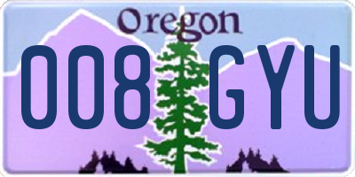 OR license plate 008GYU