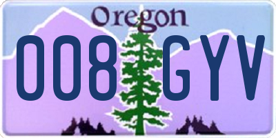 OR license plate 008GYV
