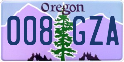 OR license plate 008GZA
