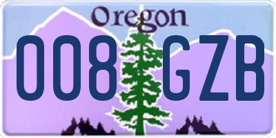 OR license plate 008GZB