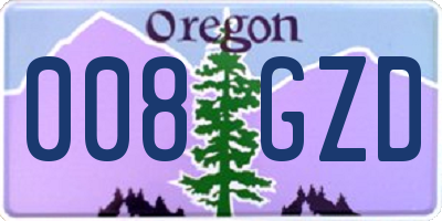 OR license plate 008GZD