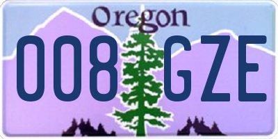 OR license plate 008GZE