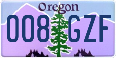 OR license plate 008GZF