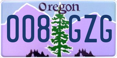 OR license plate 008GZG