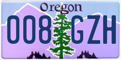 OR license plate 008GZH