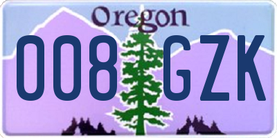 OR license plate 008GZK